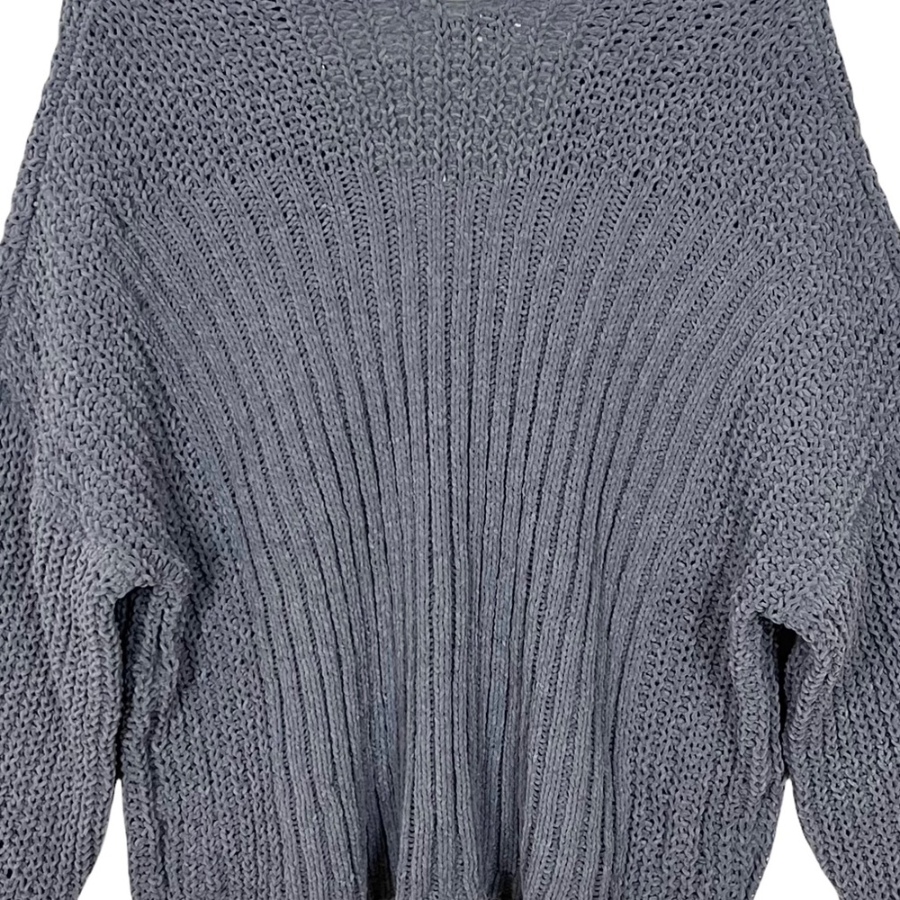 Umgee Oversized Chenille Loose Knit Wide Neckline V-neck Sweater - Picture 11 of 16